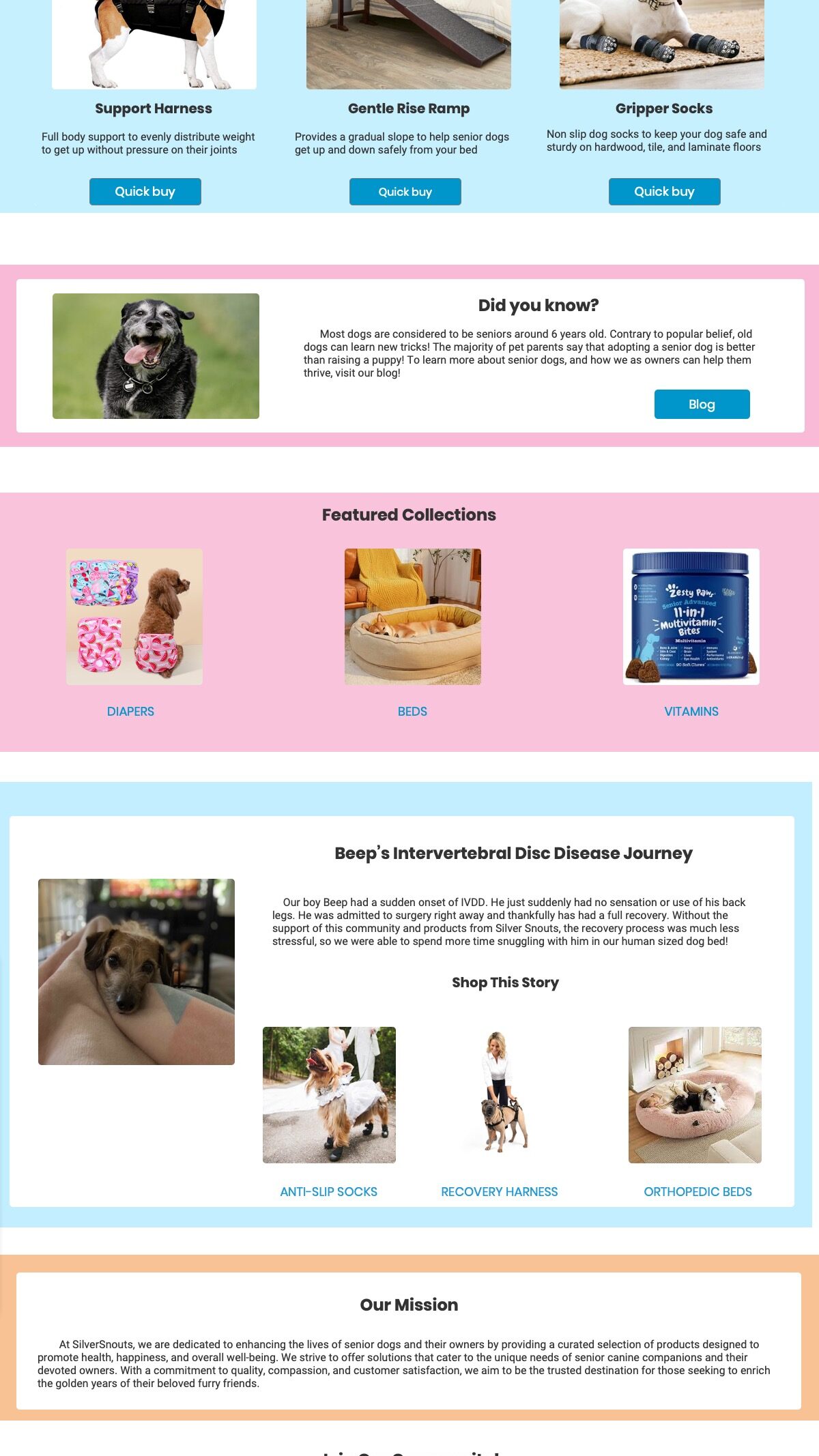 SilverSnouts site mockup